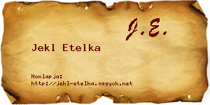 Jekl Etelka névjegykártya